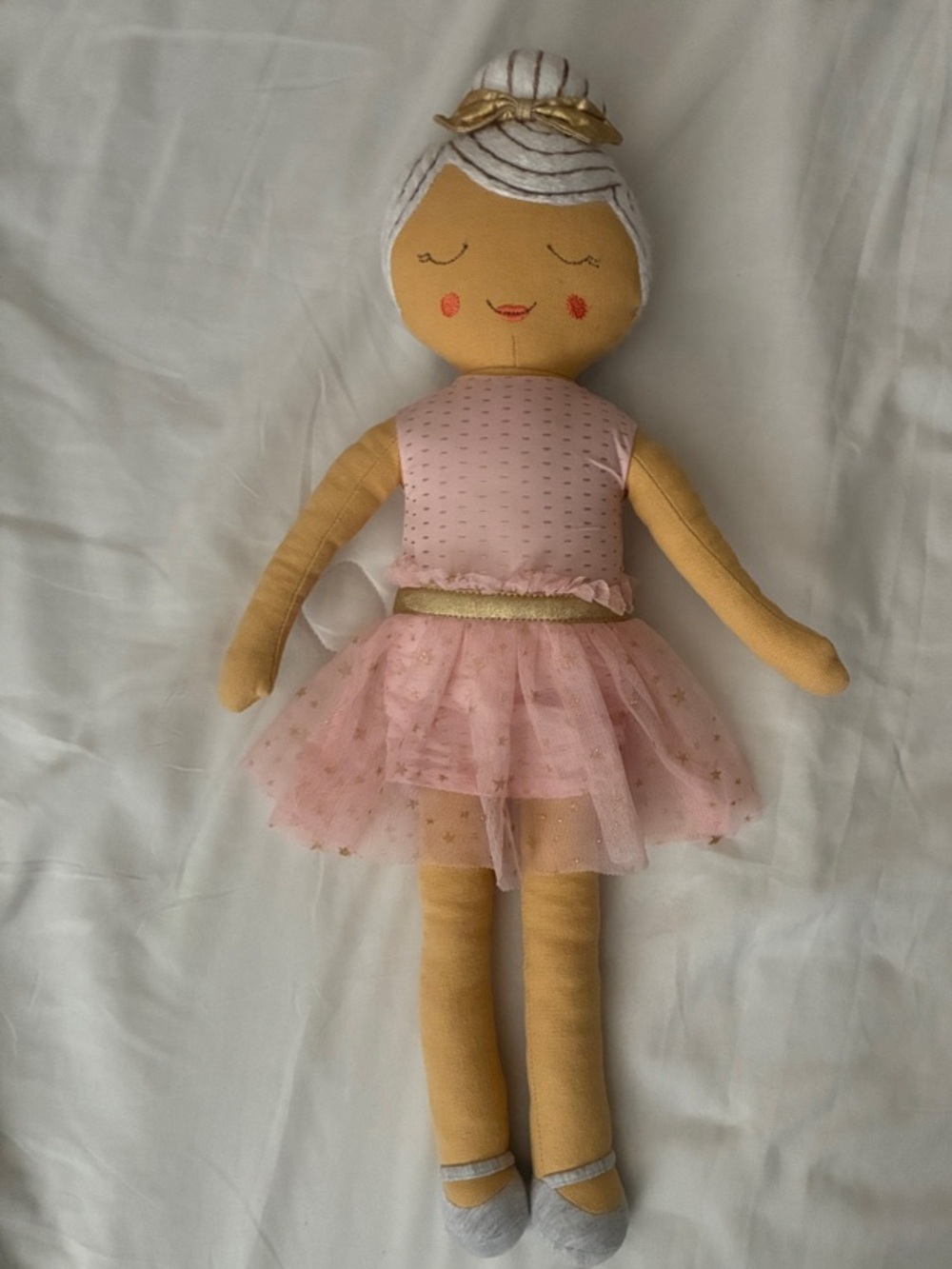 Target Pillowfort Ballerina Plush Doll, 
Rag Doll with Gold Accents
